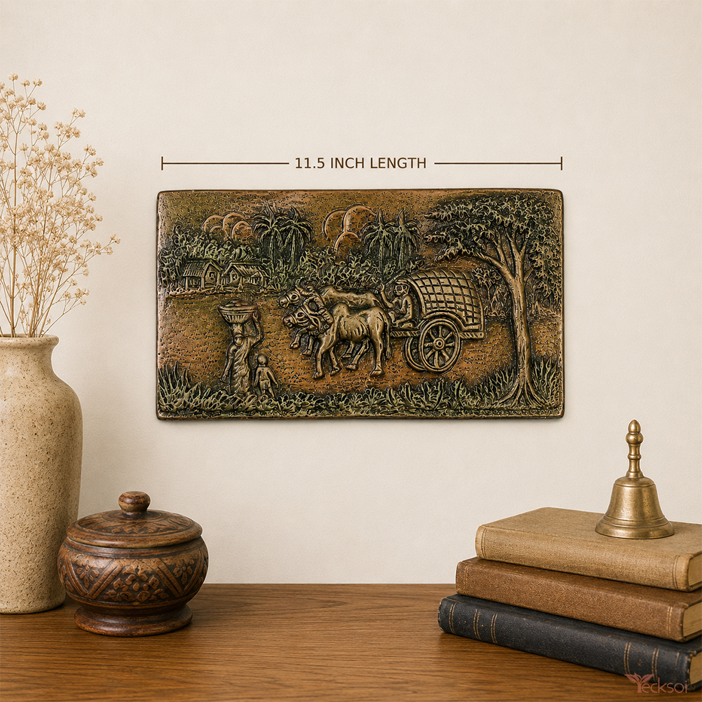 Tecksoi Terracotta Village Scenery Art For Home Decor - Design Type: Folk Airt