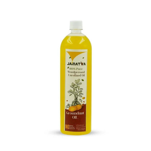 1 Litre Cold Pressed Groundnut Oil - Natural, No Added Preservatives | Food Grade, Cooking Use