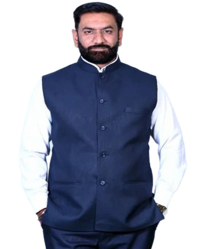 Cobalt Blue Men Nehru Jacket