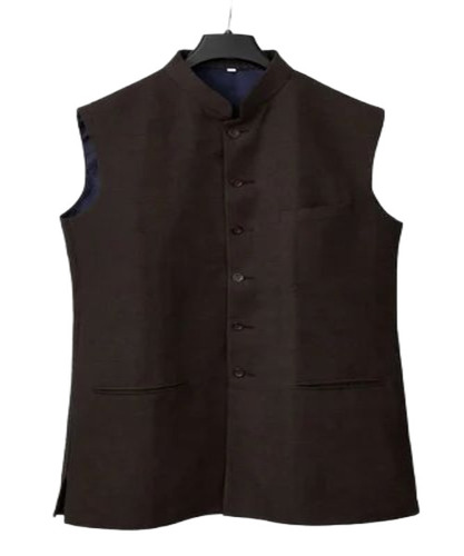 Dark Brown Men Nehru Jacket