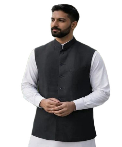 Jet Black Men Nehru Jacket