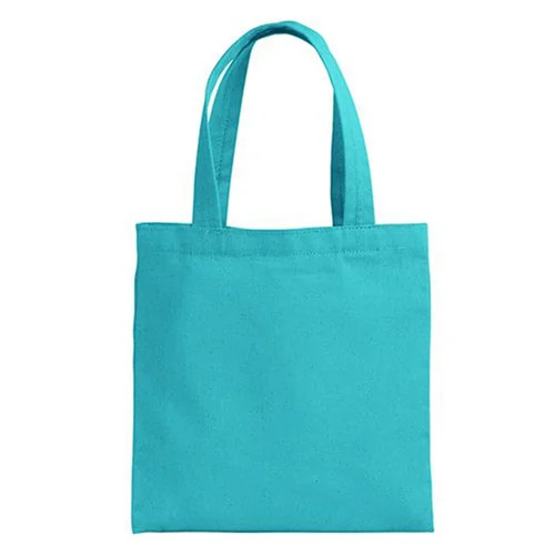 Light Blue Cotton Canvas Tote Bag