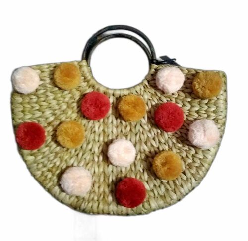 Natural Straw Basket Beach Bag