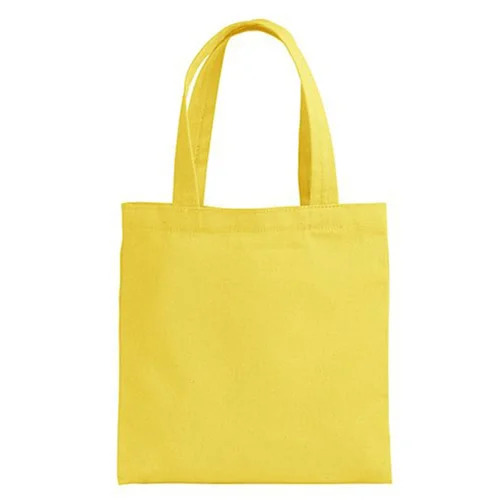 Yellow Cotton Canvas Tote Bag