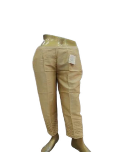 Ladies Cream Zari Pants