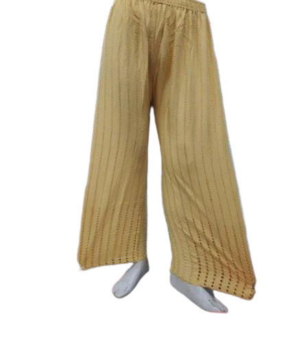 Plain Rayon Palazzo - Rayon, Cream, Regular Fit | Anti Wrinkle, Comfortable, Washable, No Fade