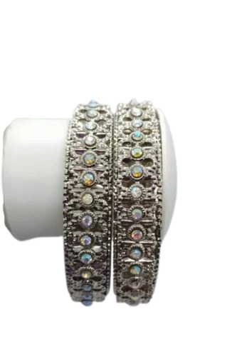 Silver Stone Metal Bangle