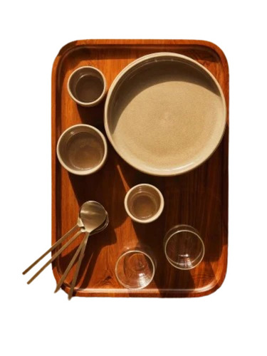 46cm Solid Mango Wood Serving Tray
