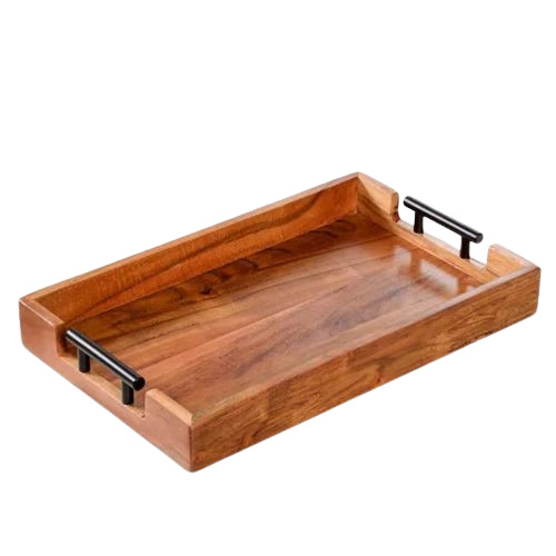 5.5cm Solid Acacia Wood Serving Tray