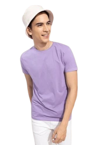 Men Lavender Cotton T Shirt