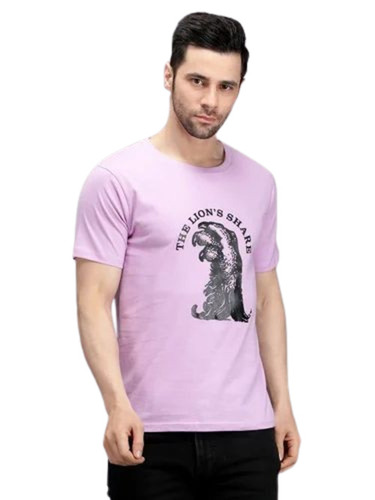 Men Pink Cotton T Shirt