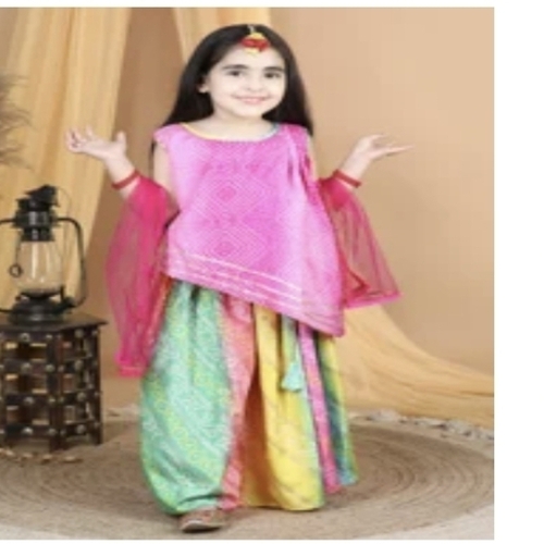 Kids Cotton Sleevless Skirt Top Set