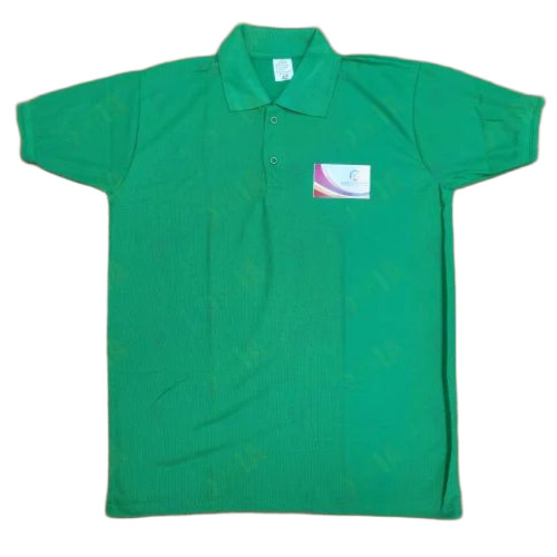 Men Green Cotton Polo T Shirt
