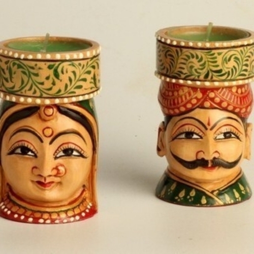 Wooden Candle Stand Set - Color: Comes In Various Colors