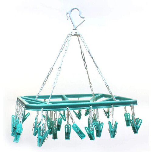 24 Pcs Multipurpose Clothes Drying Hanger with Clips