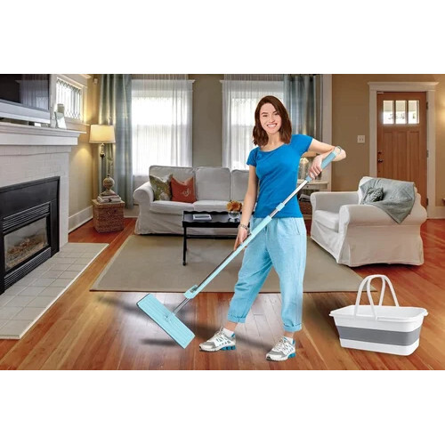 5L Plastic Flat Mop Dual Action Bucket Set