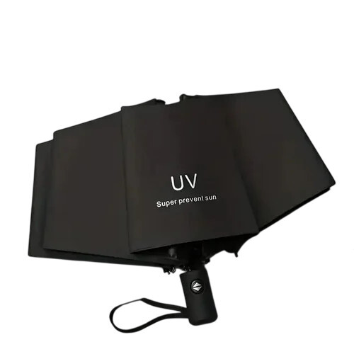 Black Uv Protected Umbrella - Handle Material: Plastic