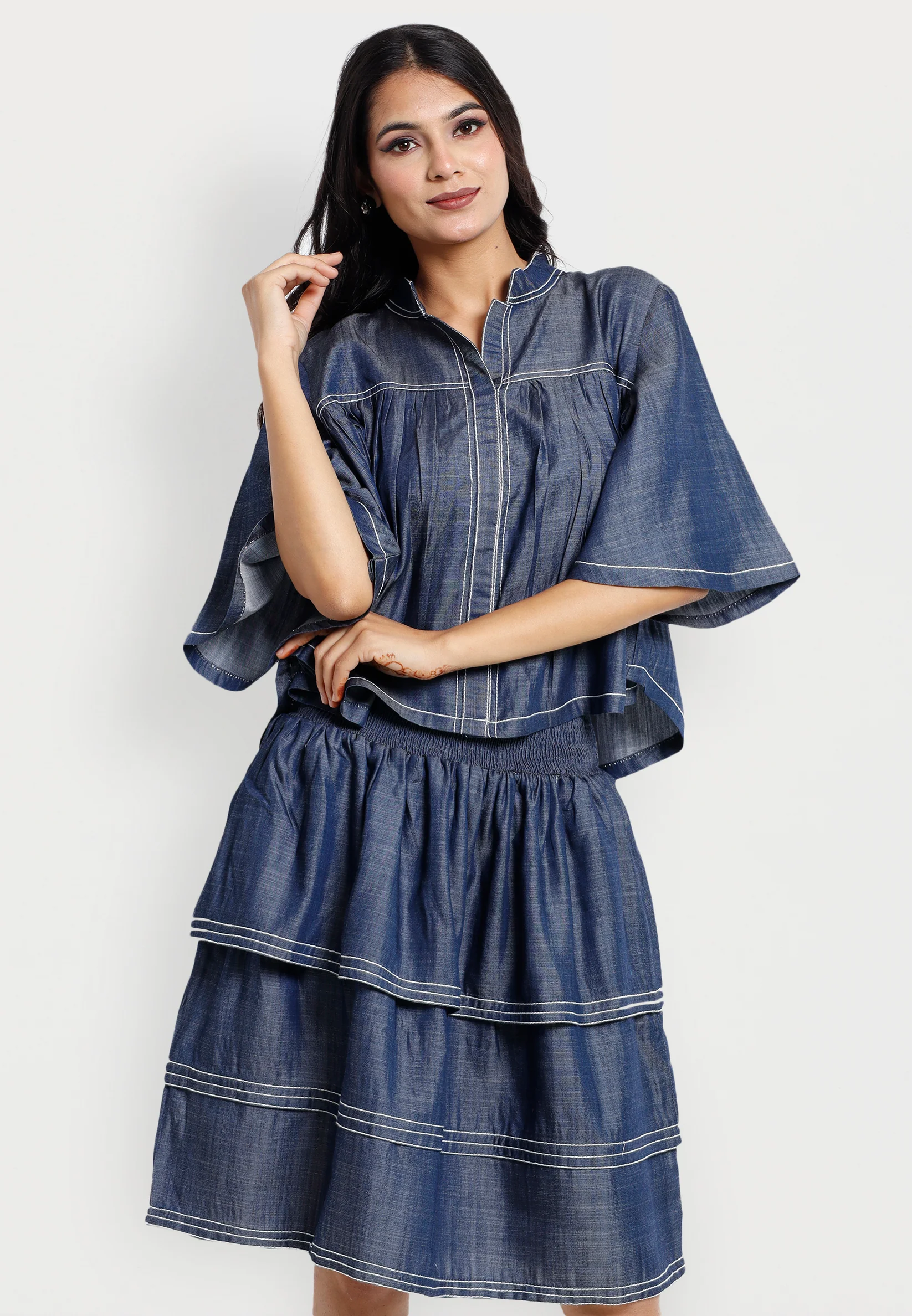 Boxy Denim Ladies Western Wear - Season: All Season