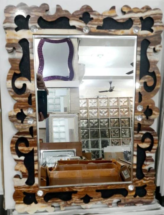 Rose Gold Rectangular MDF Glass Mirror