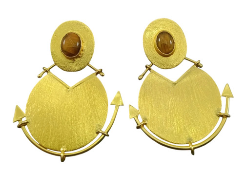 Designer Brass & Stone Earrings