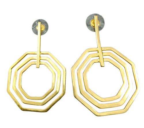 Designer Golden Brass Earrings