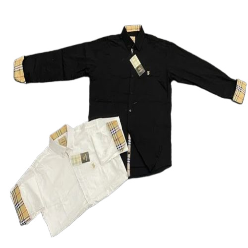 Men Black Plain Shirts