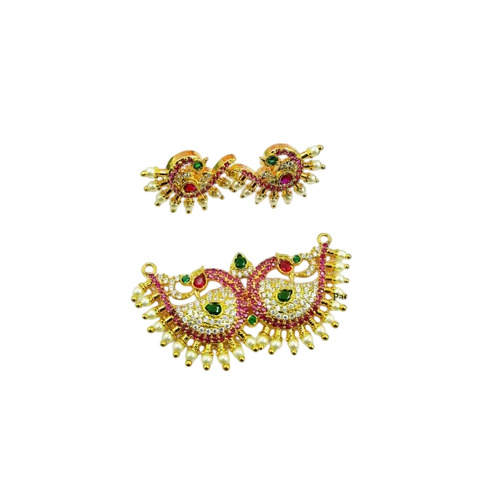 Tanmani Peacock Pendant Set