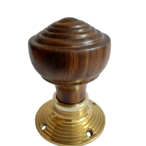 3 Inch Modern Ebony Fancy Wood Door Knob