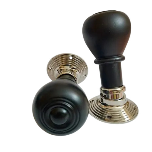 Antique Design Fancy Ebony Wood Door Knob Set