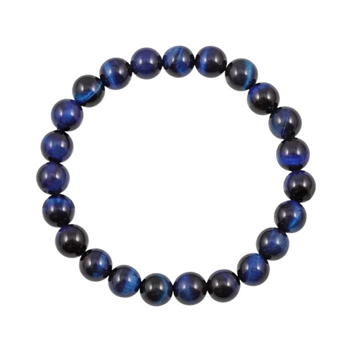 Blue Tiger Eye Gemstone Beaded Bracelet