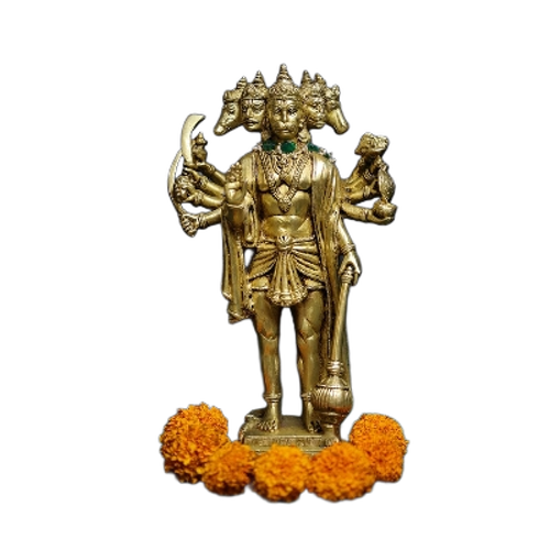 Brass Panchmukhi Hanuman Statue