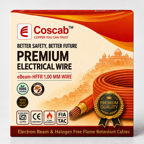Coscab E-Beam Hffr Electrical Wires - Color: Red