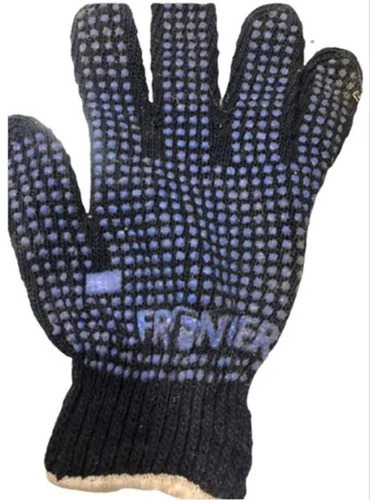 Dotted Black Road Safety Cotton Hand Gloves