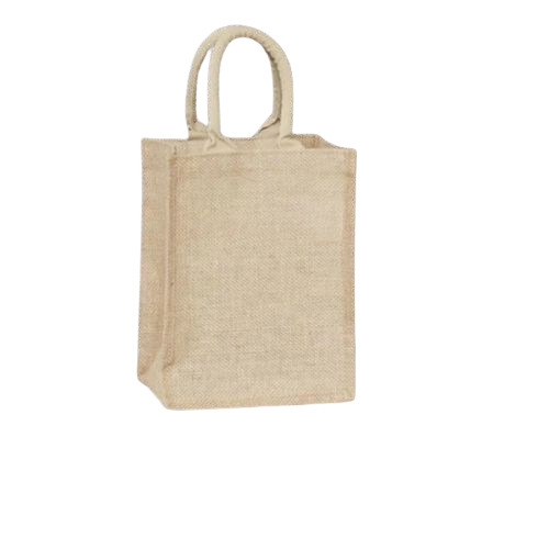 Plain Jute Shopping Bag - 8x10x4 Inch Brown, Hand Length Handle | Durable, Eco-Friendly, Fine Finished