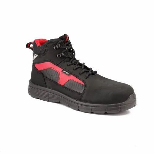 Premium Leather Sporty Look High Ankle Safety Shoes