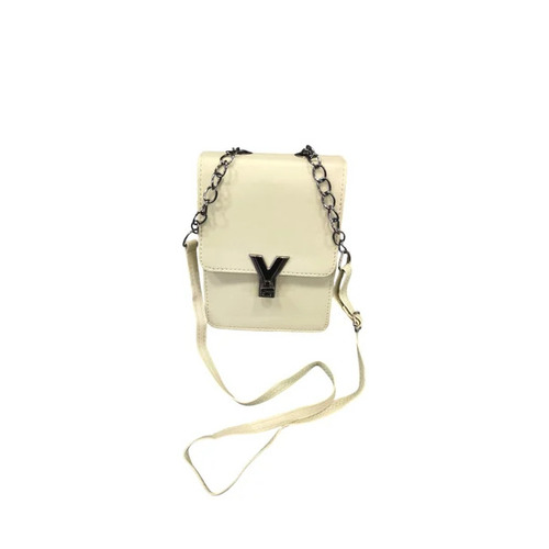Pu Leather Box Sling Bag - Color: White