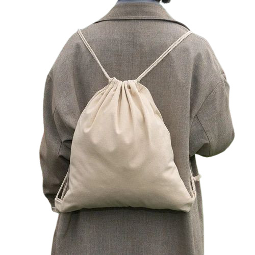 Reusable Cotton Backpack Bag With String Closure