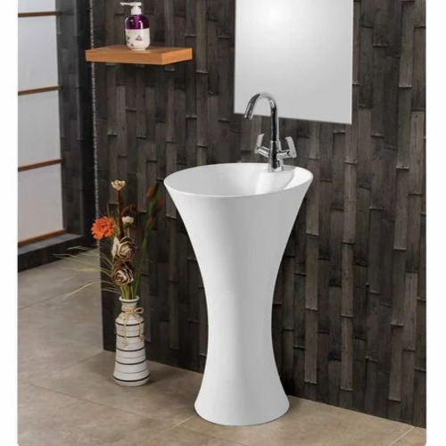 01 One Piece Basin - Ceramic 16x12 Inches White, Rectangular Shape, 1 Tap Hole
