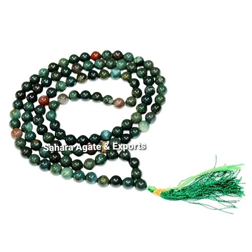 Multicolor Natural Bloodstone Mala 108 Beads