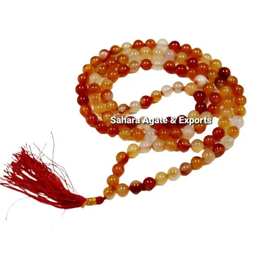 Natural Carnelian Japa Mala 109 Beads Healing Crystal