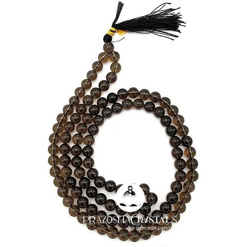 Prayosha Crystals Smoky Quartz Beads Japa Mala