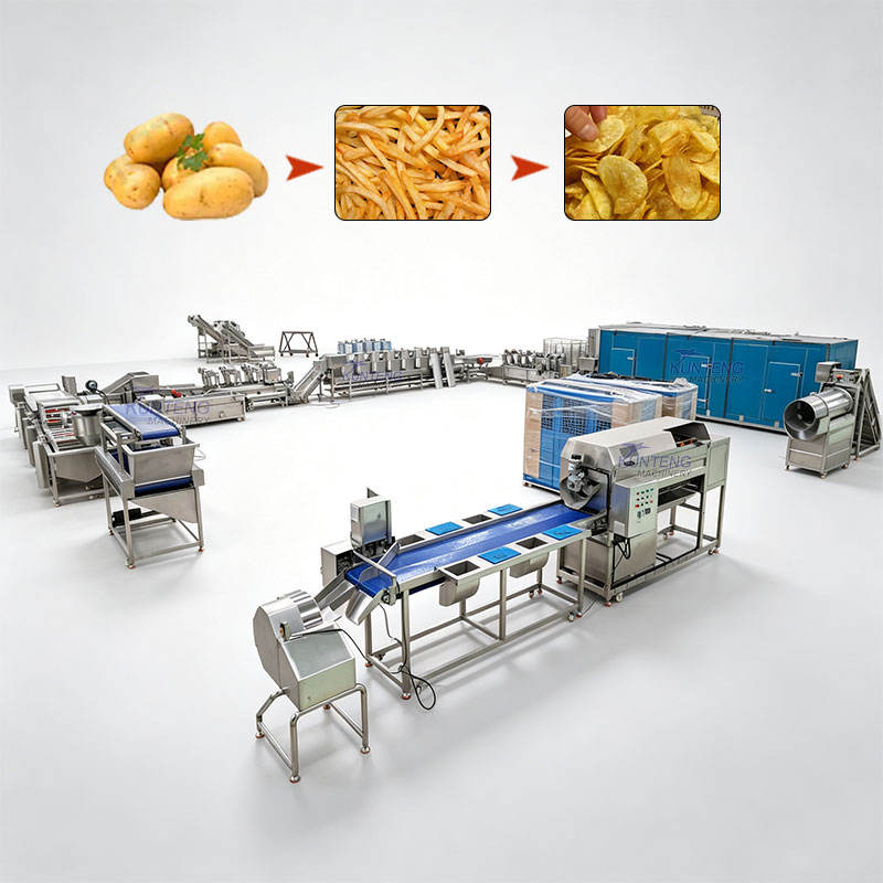 300-1500Kg/H Industrial Sus304 Continuous Fryer Line Automatic French Fries Potato Chips Turnkey Processing Line - Dimension (L*W*H): Customizable Centimeter (Cm)