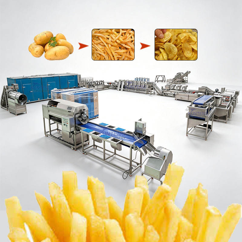 Automatic Potato Chips Making Machine Frozen Half Fried French Fries Frying Production Equipment - Dimension (L*W*H): Customizable  Centimeter (Cm)