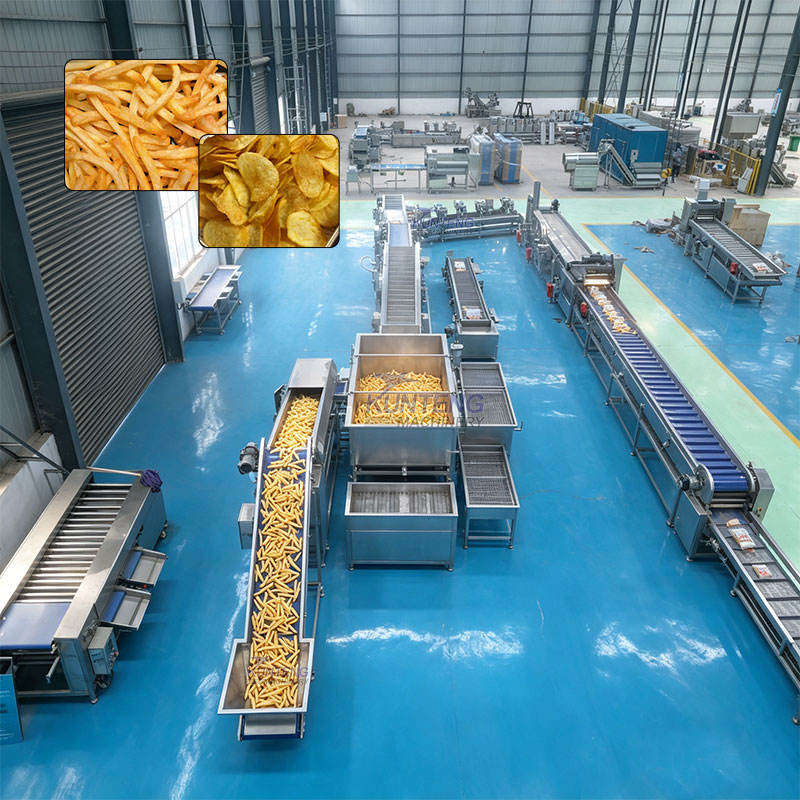 Fully Auto Continuous Fryer Frozen Potato Processing Line Potato Chips French Fries Snack Equipment - Dimension (L*W*H): Customizable Centimeter (Cm)