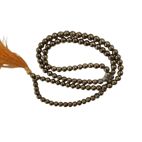 Gold Pyrite Stone Beads Mala