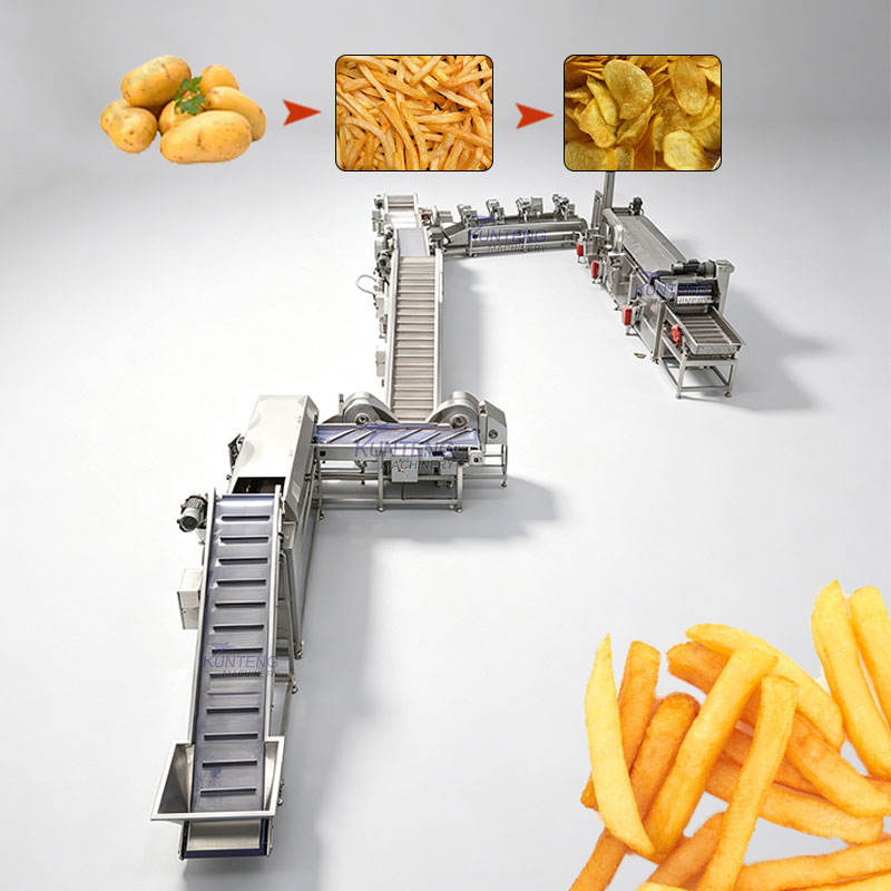 Large Scale French Fries Production Line Continuous Frying Equipment - Capacity: Customizable Kg/Hr