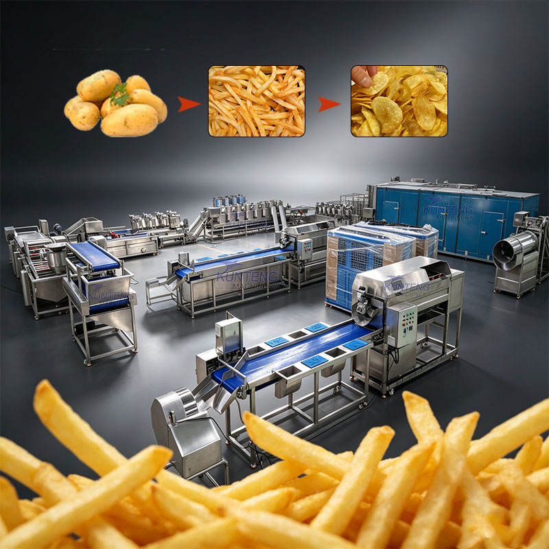 Potato Chips Making Machine Frozen Half Fried French Fries Line - Capacity: Customizable Kg/Hr