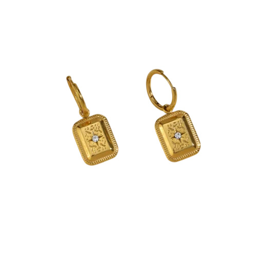 The Devote Single Star Gold Plated Earrings
