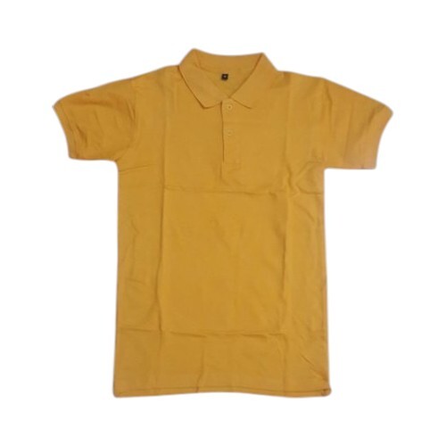 Yellow Half Sleeves Men Corporate T Shirt