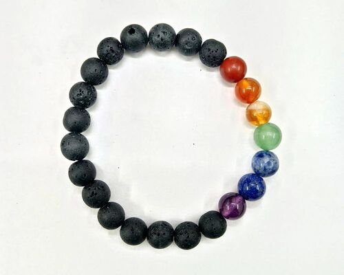 7 Chakra Lava Beads Bracelet